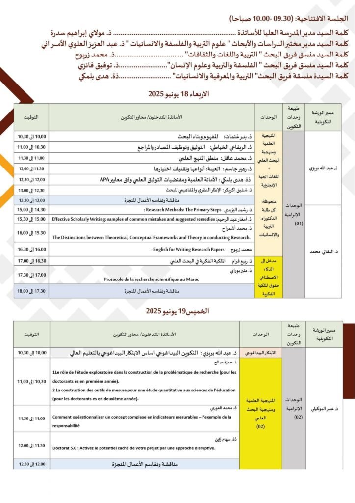 02 برنامج تكوينات الدكتوراه بجامعة مولاي اسماعيل المدرسة العليا للأساتذة مكناس